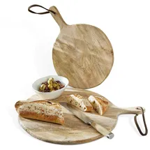 Loberon Schneidebrett 2er Set Nitra Mangoholz antikbraun