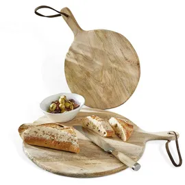 Loberon Schneidebrett 2er Set Nitra Mangoholz antikbraun