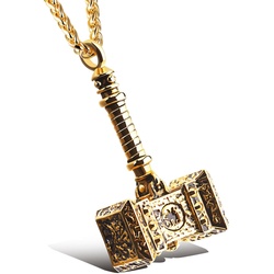 Firetti Kette mit Anhänger »Schmuck Geschenk, Hammer, strukturiert« Firetti gelbgoldfarben-schwarz