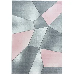 Teppich Kurzflor Geometrisch Polypropylen Wohnzimmer Pink Rechteckig 160x230 | Kadima Design