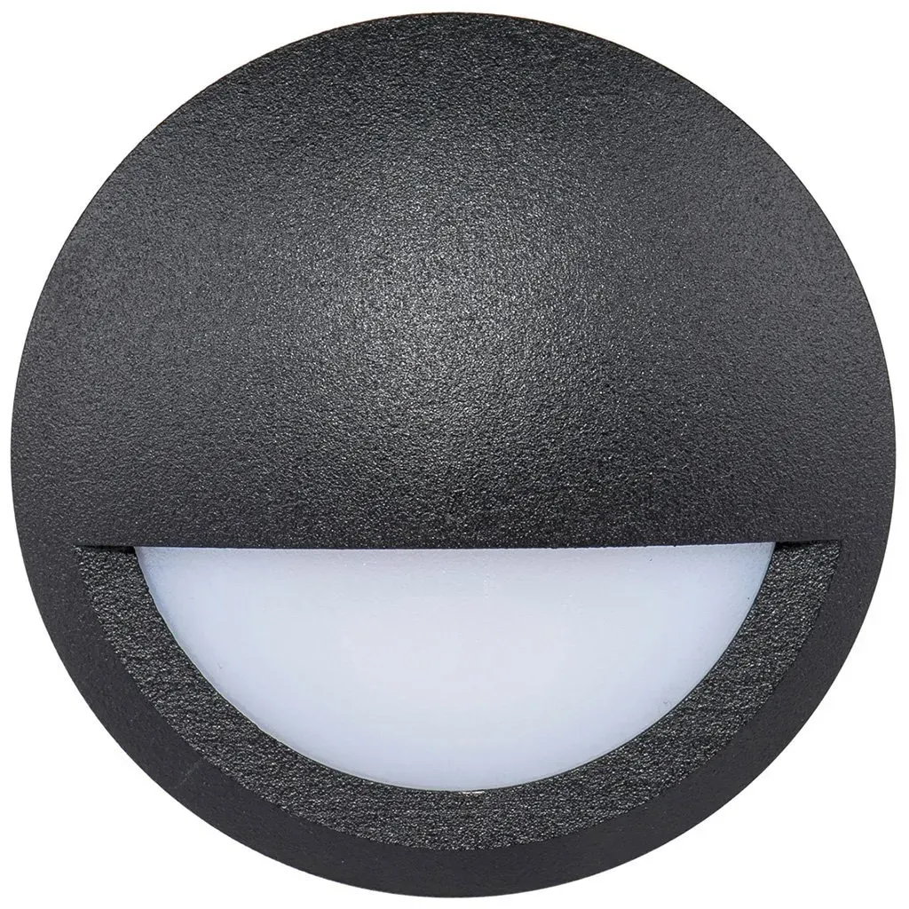 G (A bis G) LED Außen-Wandleuchte HAVIT LIGHTING "NAVA" Lampen Gr. Ø 10 cm Höhe: 2,3 cm, schwarz Außenwandleuchten