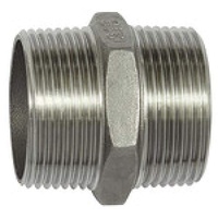Riegler 125675-277.17-ES Doppelgewindenippel, Sechskant, R 1, SW 35, Edelstahl