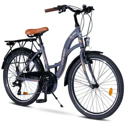 28" Zoll Alu City Bike Mädchen Fahrrad Aluminium Shimano 21 Gang RH 51cm