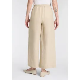 MAC Leinenhose gestreift Beige 38