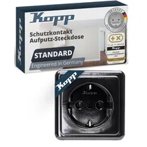 Kopp Schuko-Steckdose Aufputz Schwarz 1 St.