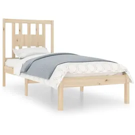 vidaXL Massivholzbett 90 x 200 cm Braun