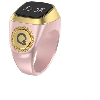 HpLive Fingerzähler Smart Ringzähler, Digitaler Gebetszähler Wasserdicht mit Vibration Erinnerung, Tragbarer Nummern-Click-Zähler mit Display(18mm Rosa)