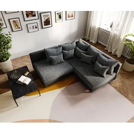 DeLife Ecksofa Clovis Schwarz Ottomane Rechts Modulsofa erweiterbar, Design Ecksofas, Couch Loft, Modulsofa, modular