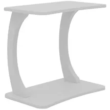 [en.casa] Beistelltisch Stattela Sofatisch C-Form Nachttisch 59 x 35 x 56 cm Wohnzimmertisch Betttisch mit 4 Rollen Kaffeetisch rechteckig Weiß