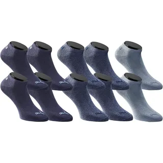 Puma Sneakersocken 10er Pack Blau/Schwarz 43-46