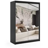 altdecor Kleiderschrank, Schwarz, Holzwerkstoff, 160x216x61 cm, Schlafzimmer, Kleiderschränke