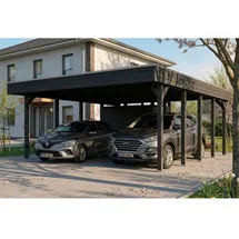 SKANHOLZ Doppelcarport Friesland 5,46 x 7,08 m anthrazit inkl. Abstellraum