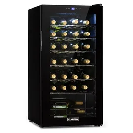Klarstein Shiraz 28 Uno Weinkühlschrank 74l 28Fl Touch-Bedienfeld 5-18°C Schwarz