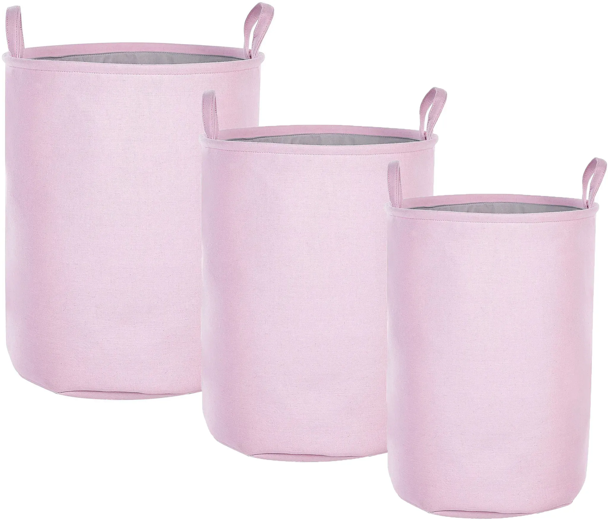 Textilkorb mit Kordelzug rosa 3er Set ARCHA