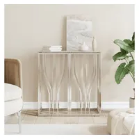 VidaXL Konsolentisch Silbern 70x30x70 cm Edelstahl und Glas