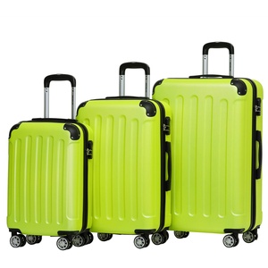 BEIBYE Hartschalen-Koffer Trolley Rollkoffer Reisekoffer Handgepäck 4 Rollen (M-L-XL-Set) (Gruen, Set)