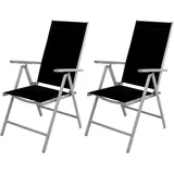 Mojawo Gartenklappstuhl 54 x 64 x 106 cm silbergrau/schwarz 2 St.