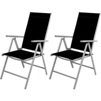 Mojawo Gartenklappstuhl 54 x 64 x 106 cm silbergrau/schwarz 2 St.