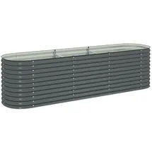 vidaXL Garten-Hochbeet verzinkter Stahl 320 x 80 x 81 cm Grau