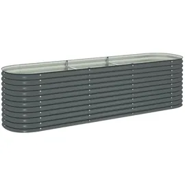 vidaXL Garten-Hochbeet verzinkter Stahl 320 x 80 x 81 cm Grau