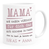 SpecialMe® Tasse personalisiertes Geschenk Spruch Papa/Mama/Oma/Opa Wir habe versucht für dich das beste Geschenk zu finden. anpassbare Namen Mama - 2+ Namen weiß Keramik-Tasse