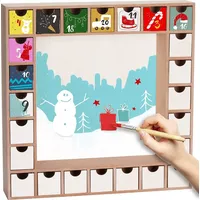 Brubaker Wiederverwendbarer Adventskalender zum Befüllen mit 24 Schubladen - DIY Weihnachtskalender zum Bemalen, Basteln und Selbstgestalten - Bla...