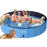 Meowant Hundepool Faltbar, Hundebadewanne, Planschbecken Groß Verdickt PVC, Extra Großer Outdoor-Faltbarer Kinderpool, Tragbare Rutschfestes Hundeplanschbecken, Keine Pumpe Benötigt(220 x 40 cm)