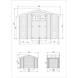 TIMBELA Gartenhaus 3,28 x 2,06 m Beige