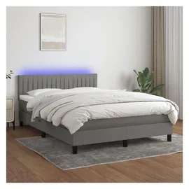vidaXL Boxspringbett 140 x 200 cm Dunkelgrau