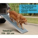 ❤️ TELESKOP AUTO HUNDERAMPE bis 136 kg 119-221 cm❤️ Einstiegshilfe Transport