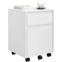 Woltu Rollcontainer,, Weiß, Holzwerkstoff, 2 Schubladen, Rechteckig, 40x57x40 cm,