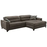 Die Möbelfundgrube Ecksofa Mikrofaser mit Relaxfunktion Braun