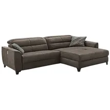 Die Möbelfundgrube Ecksofa Mikrofaser mit Relaxfunktion Braun