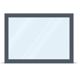 Panoramafenster, Kunststofffenster aluplast Ideal 4000, Anthrazit ähnlich RAL 7016, 2300 x 1400 mm, festverglast, individuell konfigurieren
