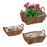 Relaxdays Blumenkasten 30,5 x 24 x 19 cm Braun