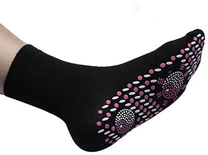 Chaussettes Auto-chauffantes,1 Paire Chaussettes Thérapie Magnétique,Noir