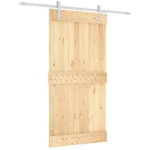 vidaXL Schiebetür mit Beschlag 100x210 cm Massivholz Kiefer