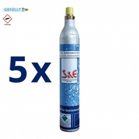 5 Stck. (16,15 €  / 1 Stck.)CO2 Zylinder Kohlensäure 425g Flasche NEU 60l Soda