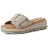 s.Oliver Damen Pantoletten aus Leder mit Schnalle, Beige (Beige), 40 EU