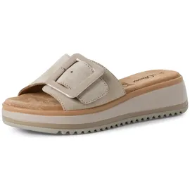 s.Oliver Damen Pantoletten aus Leder mit Schnalle, Beige (Beige), 40 EU