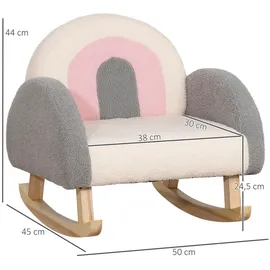 Homcom Kindersofa Schaukelstuhl für Kleinkinder Kindercouch Eukalyptusholz