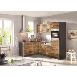 kochstation Winkelküche L-Form 230 x 170 cm beige