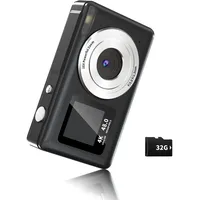 LENANE Digitalkamera, FHD 4K Point-and-Shoot-Kamera mit 32G-Karte, 48 MP Autofokus, Kinderkamera mit Dual-Creen, tragbare Kompaktkamera mit 18-fachem Zoom, Anti-Shake-Blitzlicht, Kameras für Kinder
