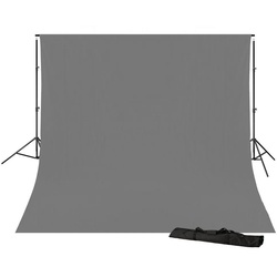 BRESSER Aufhängesystem BR-D23 Hintergrundsystem + Hintergrundstoff 3 x 4m Grau grau