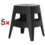 Paperflow Sitzhocker 5er-Set Kunststoff 38 x 46 x 38 cm Schwarz