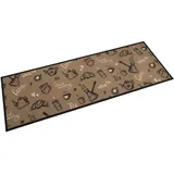 vidaXL Küchenteppich Waschbar Morgen Braun 60x180 cm Samt