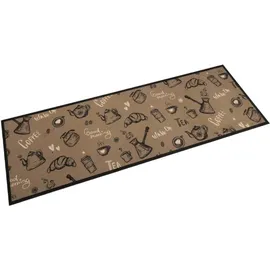 vidaXL Küchenteppich Waschbar Morgen Braun 60x180 cm Samt