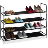 Relaxdays Schuhregal 100 x 75 x 28 cm schwarz/transparent