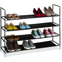 Relaxdays Schuhregal 100 x 75 x 28 cm schwarz/transparent