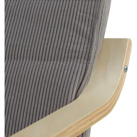 Homestyle4u Relaxsessel Cord 66 x 94 x 62 cm Grau mit Liegefunktion